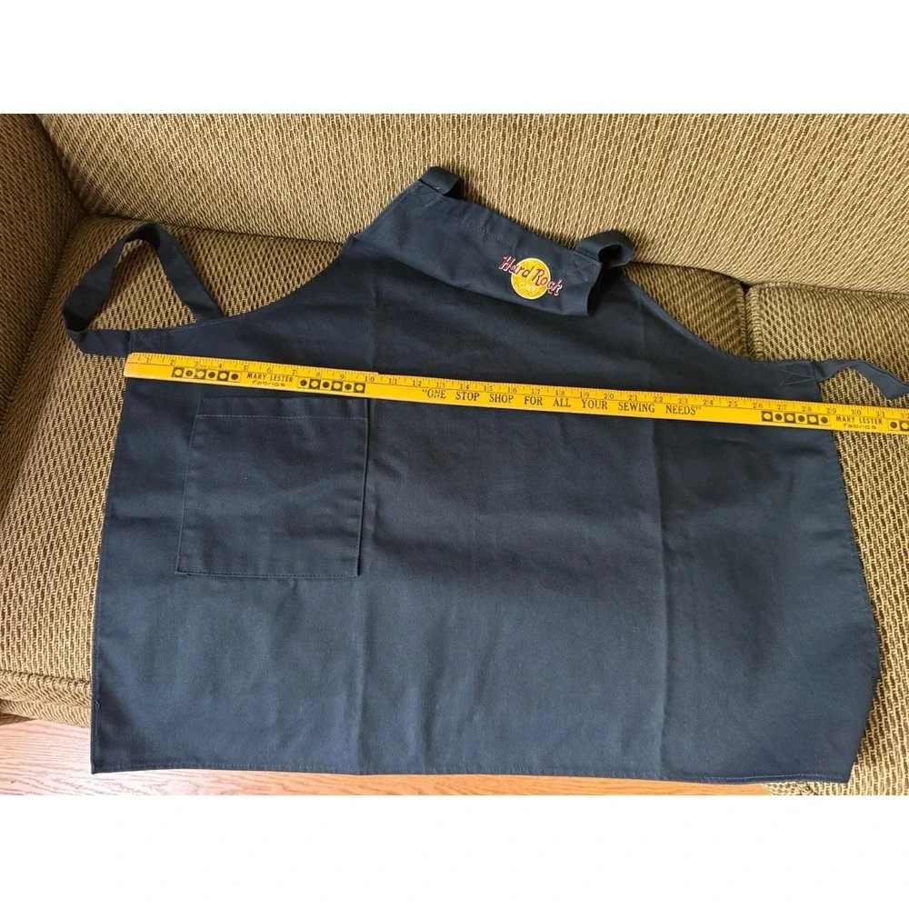 Vintage 80s 90s Hard Rock Cafe Embroidered Black Chef Apron Uniform